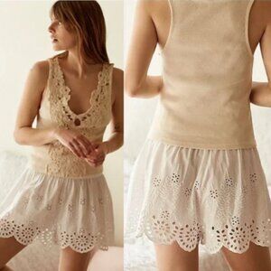 Free People Elena Eyelet Ivory Shorts S